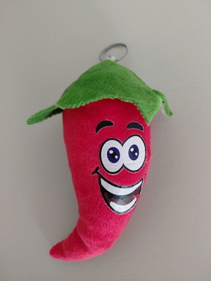 Chili Pepper Plush Keychain 13 cm like new red