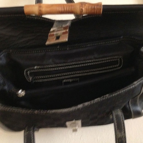 Women's shoulder bag used, black with wear