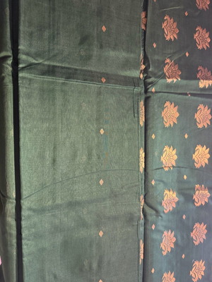 Indian silk sari green new