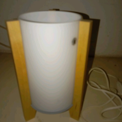 Table lamp new, wood and glass