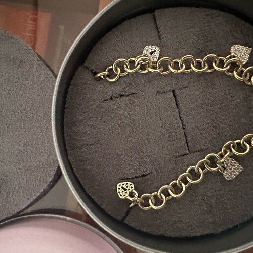 925 Bracelet new with hearts and zirconia
