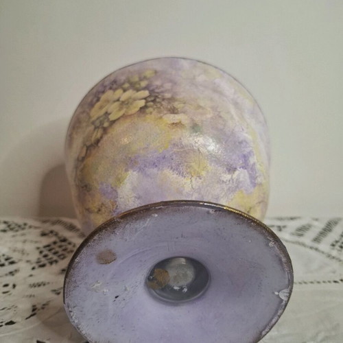 Fruit Bowl Handmade in Pale Colors with Flowers