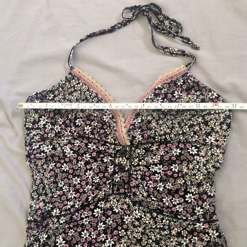 Halter Top Liu Jo floral with strass and lace Small new