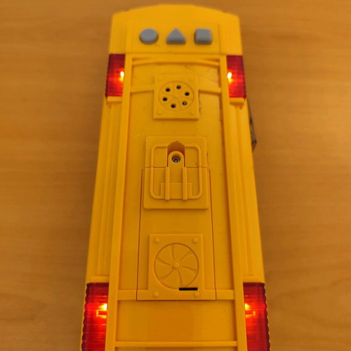 Toy car set used, school bus and racing car