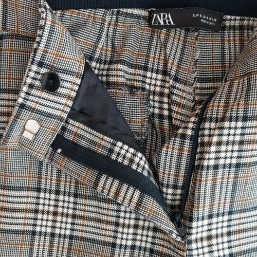 Zara fitted checkered pants like new, size S