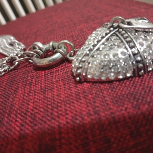 Heart necklace new, heavy silver jewelry