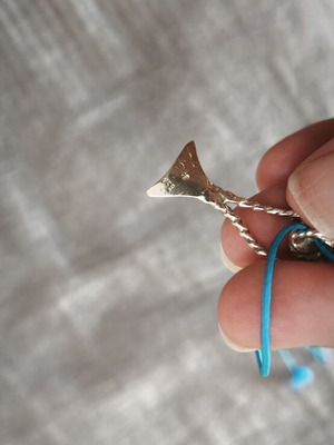 Silver fish necklace new