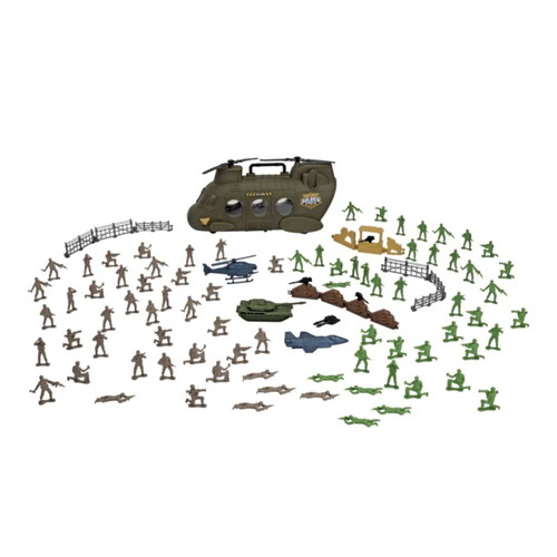 Military helicopter with soldiers like new