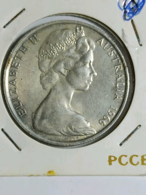 Australia 50 cents 1966 silver coin used in very good condition