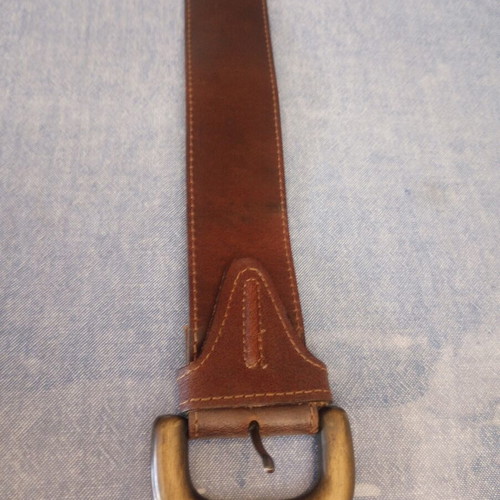 Wide women's leather belt vintage style, brown