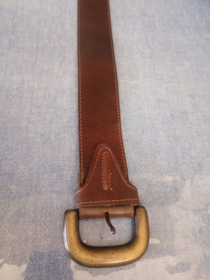 Wide women's leather belt vintage style, brown