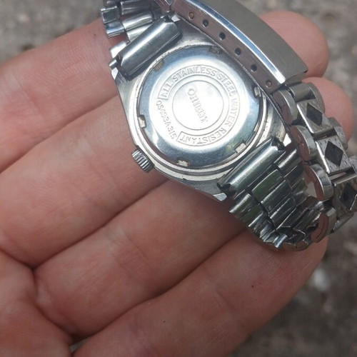 Orient 17 Jewels mechanical watch used, silver