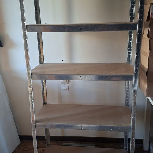 Design galvanized shelving unit used, 90×40×190 cm, snap-fit