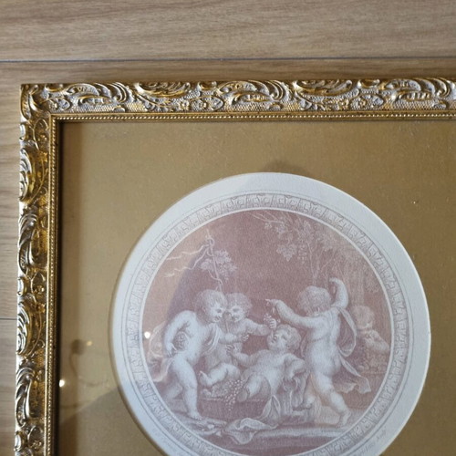 Set of 3 frames like new, antique gold wood