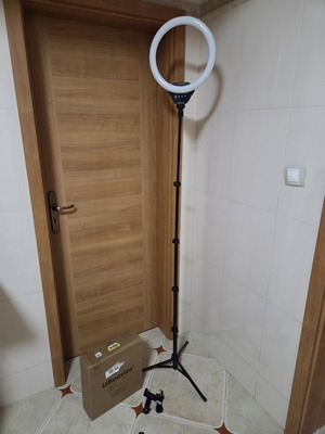 Professional LED ring lamp 190cm with tripod for streaming and photography