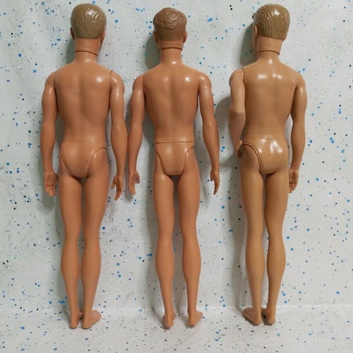 Ken used dolls lot of 3, nude with flaws