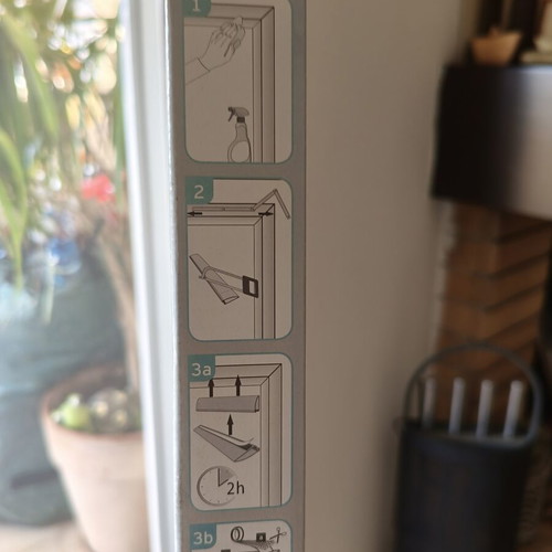 Door screen new with strips and adhesive base