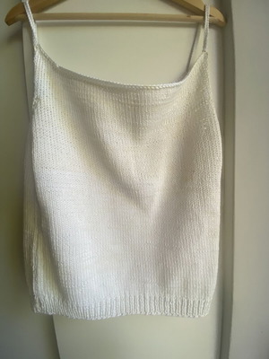 Handmade cotton women's blouse with straps, like new, white