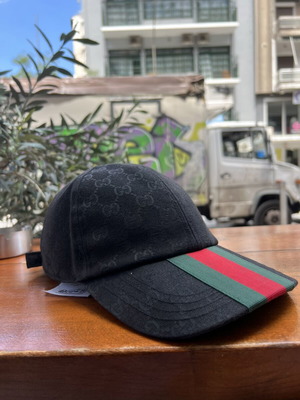 Gucci cap with front stripes used, size S 57, black