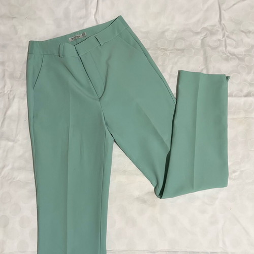 Stradivarius high-waisted slim pants green like new, size 32