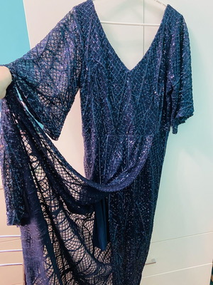 Rich Girl Boudoir Μάξι βραδινό φόρεμα με παγιέτες μπλε XL