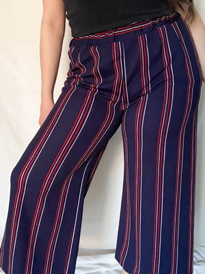 Striped minimalist zip culotte Shein like new, blue and red, size M