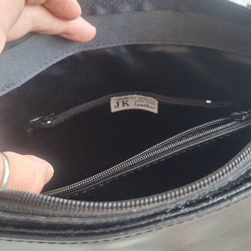 JK Leather 2-in-1 black leather bag, shoulder and backpack