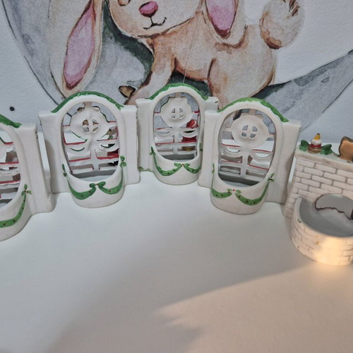 Vintage Christmas ceramic candle holders like new