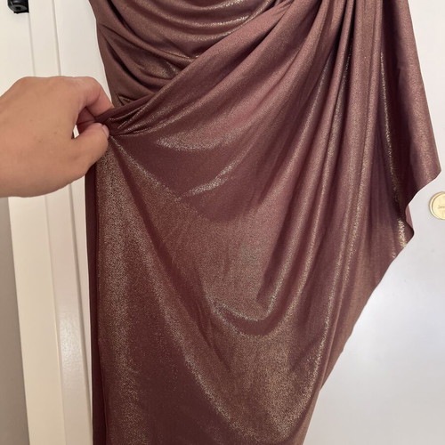 Metallic shimmer asymmetric skirt, size S