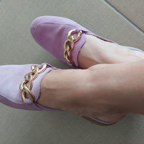 Sante moccasins used, leather purple, size 38