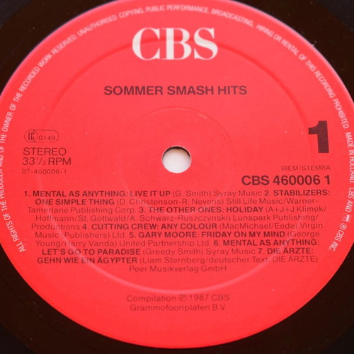 Various Summer Smash Hits 2 LP compilation, rock
