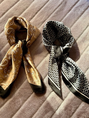 Scarves new, black and beige, set of 2 pieces