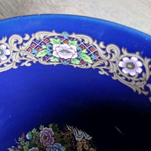 Moroccan cobalt gold bowl new with peacock design 12.5 cm diameter
