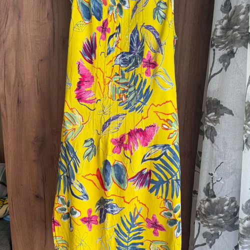 Marila vintage viscose summer dress used, M-L, multicolor