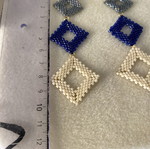 Handmade Long Earrings with Geometric Miyuki Delica Beads