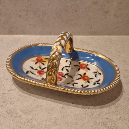 Boch Decor 5161 oval ceramic bowl by Raymond Chevallier, c. 1950