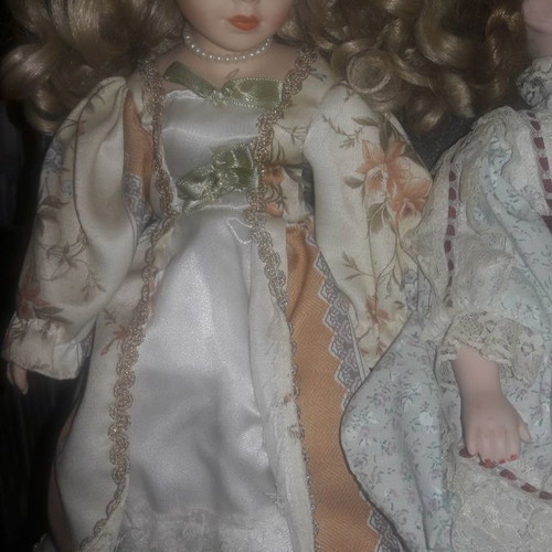 Porcelain dolls used, set of 3, height 40 cm
