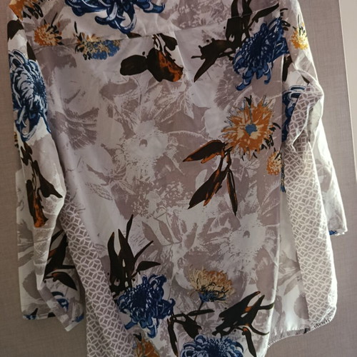 Boho women's blouse, size L / 40 / 12, white
