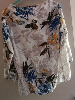 Boho women's blouse, size L / 40 / 12, white