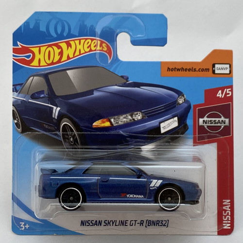 Nissan Skyline GT-R BNR32 blue Hot Wheels car