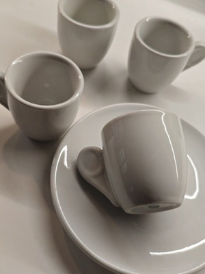 Set of 4 single Greek coffee cups new