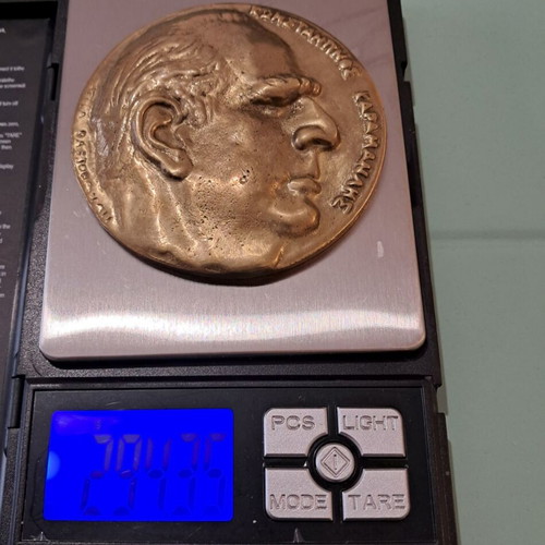 Bronze medal K. Karamanlis 1979 by Bella Raftopoulou, like new
