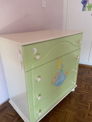 Children's dresser used, hand-painted