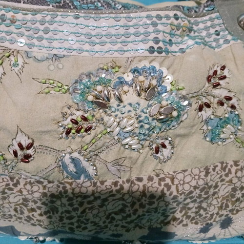 Fabric bag with sequins used