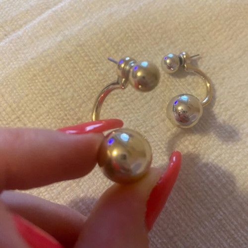 Fake hanging earrings used, gold color, lightweight