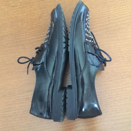 Bershka patent leather moccasins used, size 41 with studs