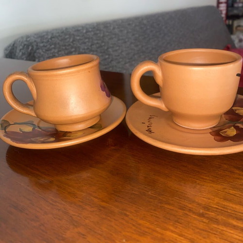 Clay coffee cups like new, set of two
