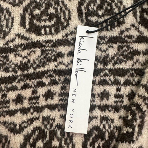 Women's cardigan M beige and brown with pumpkin pattern, new