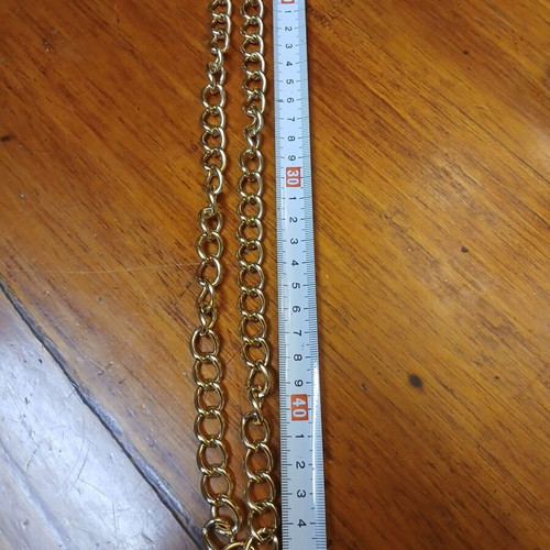 Bag chain used, lightweight, gold tone, 45 cm double length