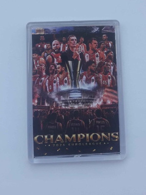 Olympiacos Basketball Champions of Europe Magnet new